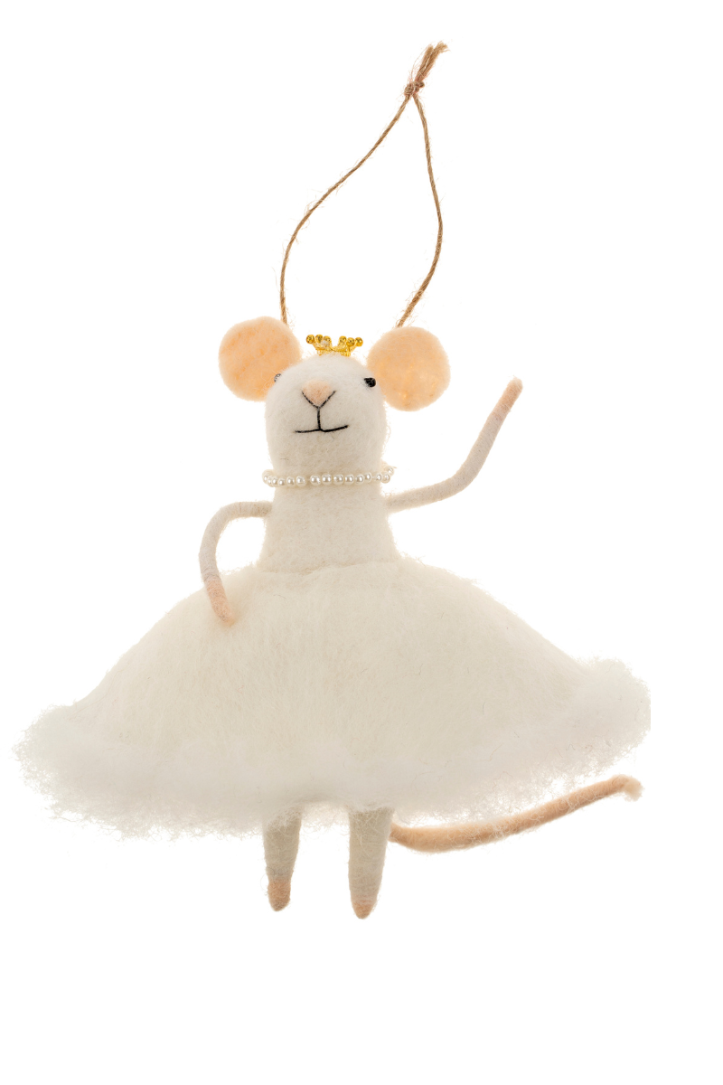 Indaba, Snow Princess Mouse Holiday Ornament – Snapdragon Designs