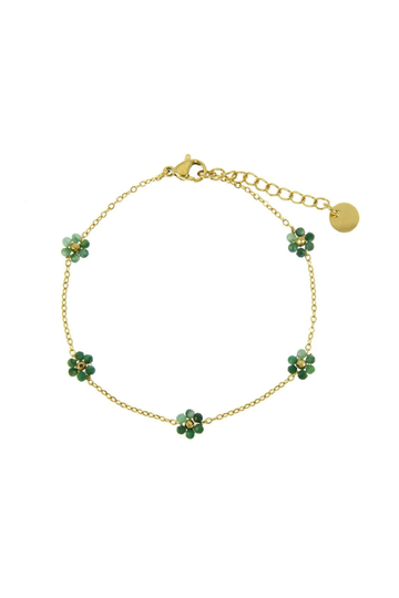 LC, Suzanne Daisy Beaded Bracelet- Green