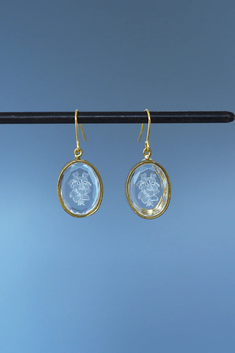 Monshiro, Sumire Glass Earrings