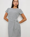 Rails, Edie Dress - Ivory Navy micro Stripe