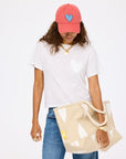 Kerri Rosenthal, KR Imperfect Heart Hat- Poppy Red- Denim Blue