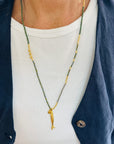 Fish & Starfish Loopstring Necklace - Green & Gold