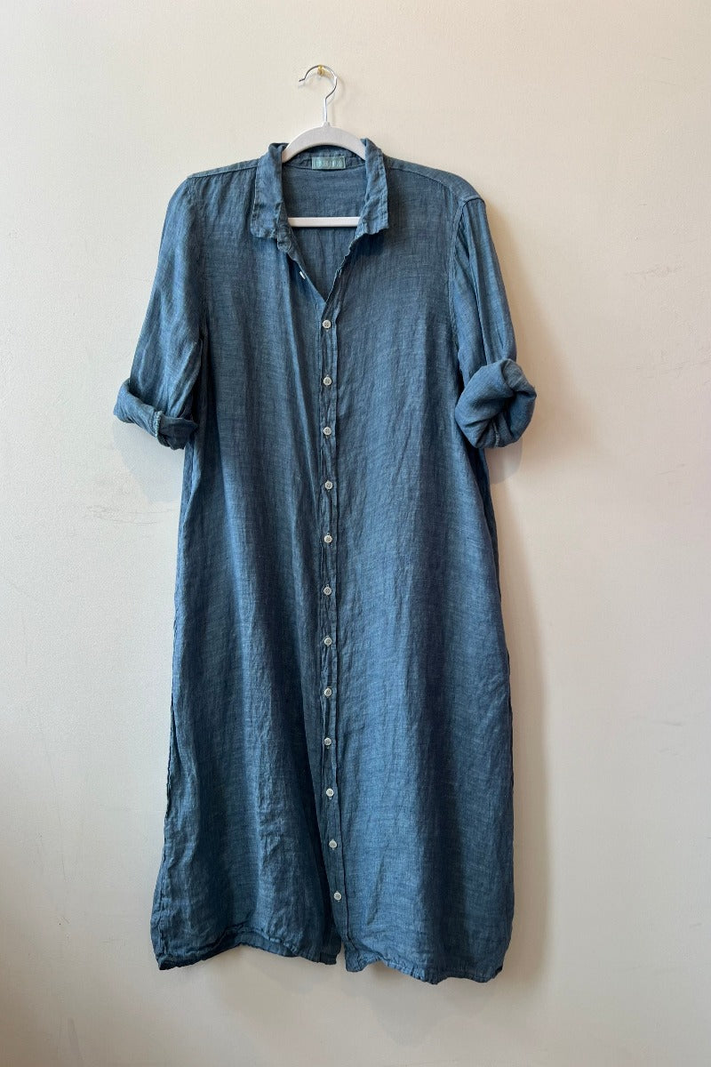 CP Shades, Chambray Maxi Dress- Turkish Blue