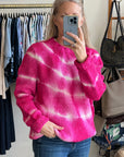 Manos, Tie-Dye Sweater-Fuchsia