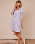 Stripe Popover Shirt Dress