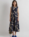 MeiMeiJ, Dress- Beige/ Midnight Blue