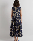 MeiMeiJ, Dress- Beige/ Midnight Blue