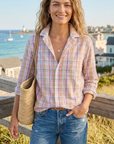 Frank & Eileen, Relaxed Button Up Shirt - Green/Orange/Pink Plaid