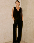 Velvet, Sorine Silk Velvet Pant-Navy