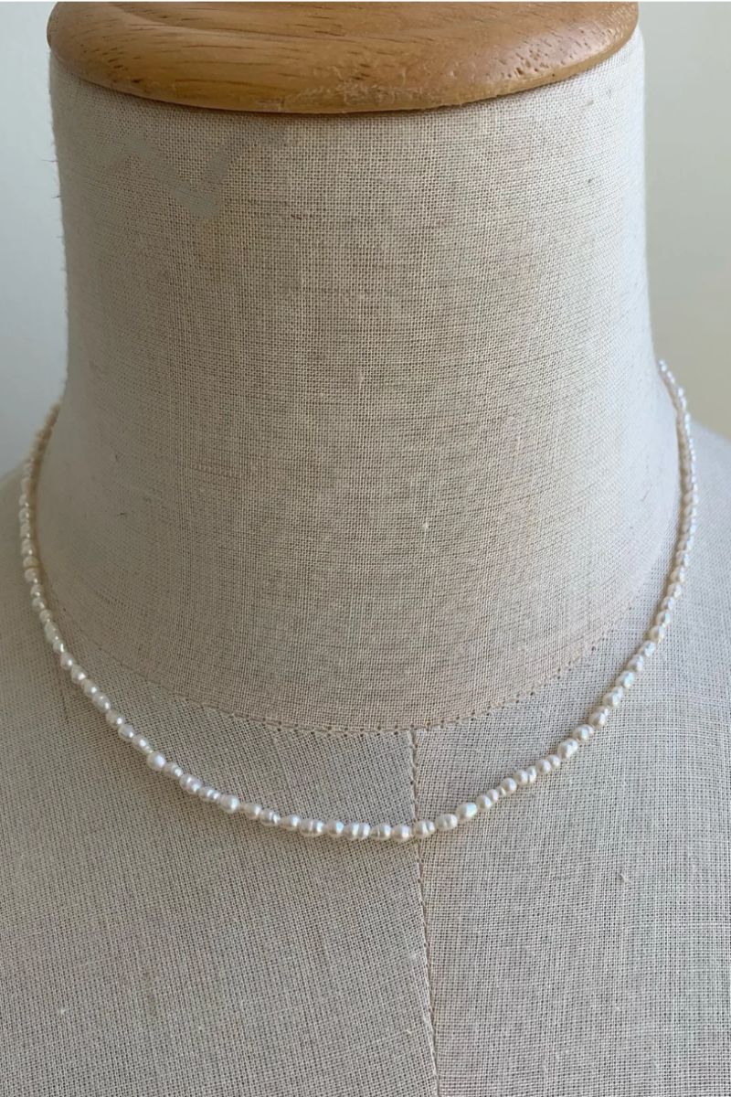 Seed Pearl Necklace - 16"