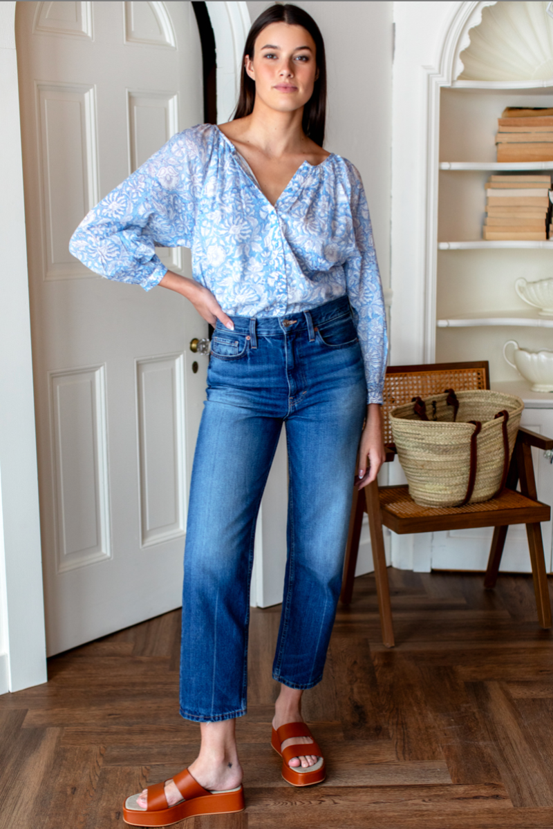 Emerson Fry, Frances Blouse -Arbor Blissful Blue Organic