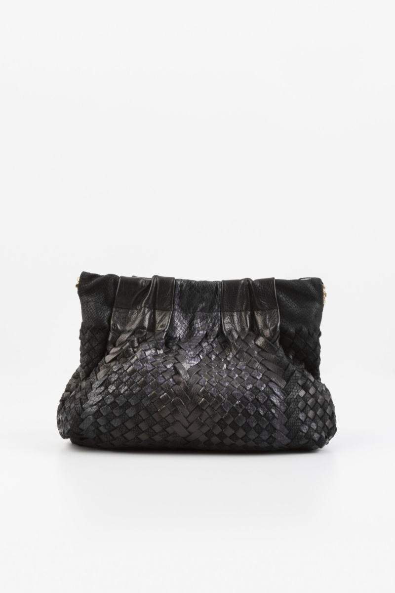 Claramonte, Lissa Clutch Bag-Metallic Black