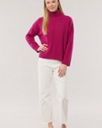 Cashmere T-Neck Sweater- Boysenberry