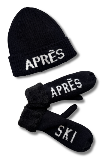 Lyla + Luxe, Apres Ski Hat & Mits set - Black