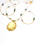 Sharing,  Short Tibetan Necklace- Lemon Topaze