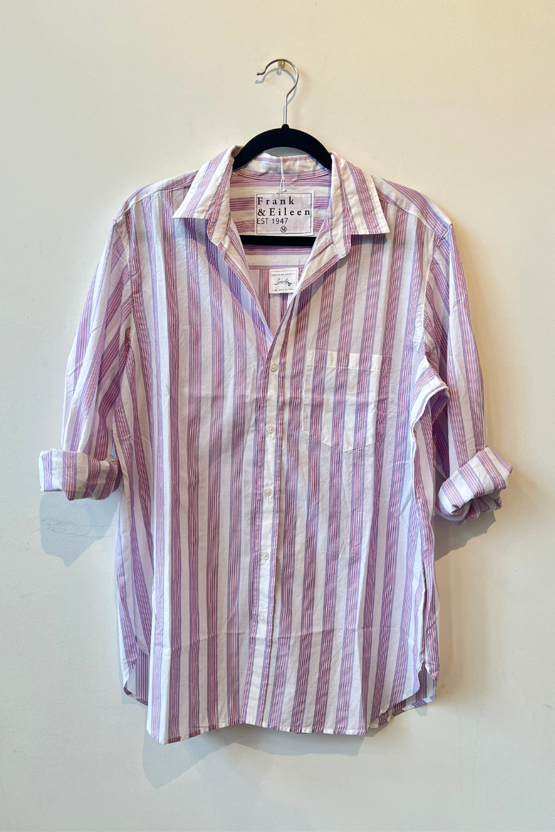 Frank & Eileen, Joedy Button-Up Shirt- Purple/Pink Multi Stripe