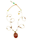 Sharing, Short Tibetan Necklace- Strawberry Pink