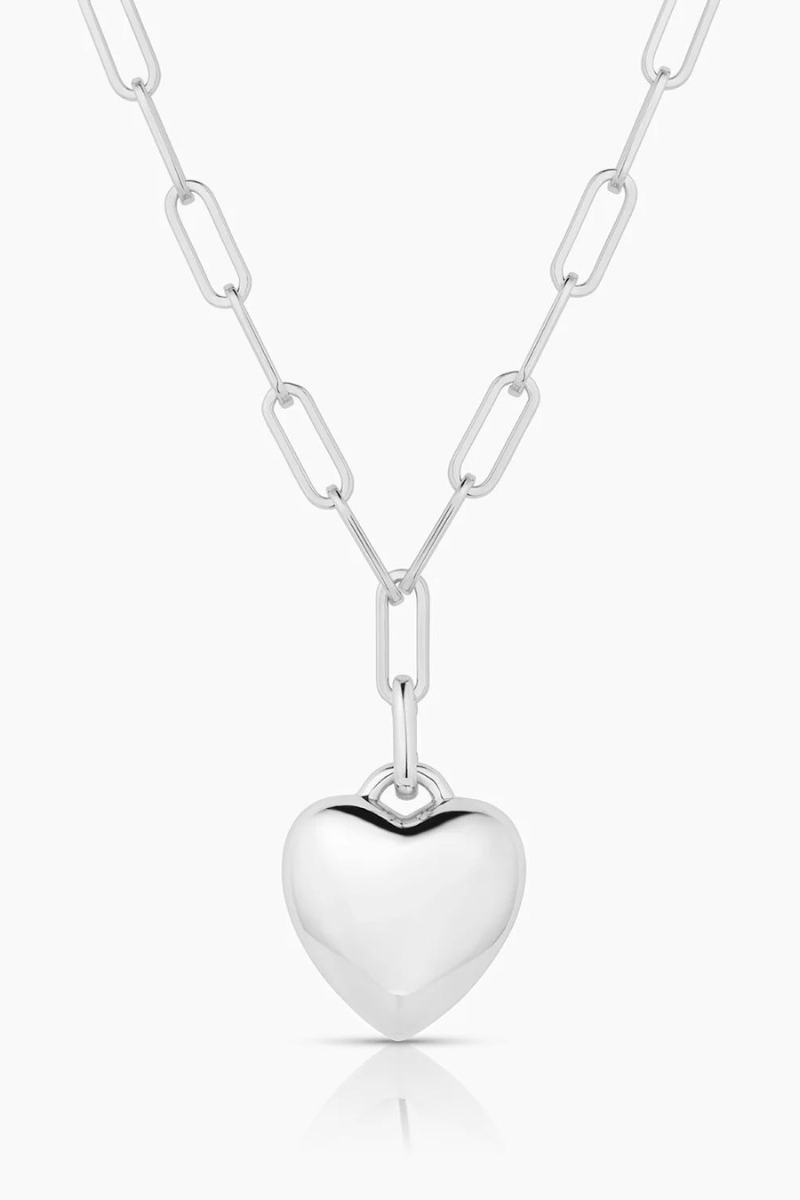 Thatch, Aurelie Puffy Heart Link Necklace