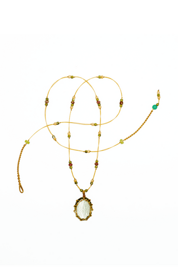 Sharing, Short Tibetan Necklace- Amethyst Green