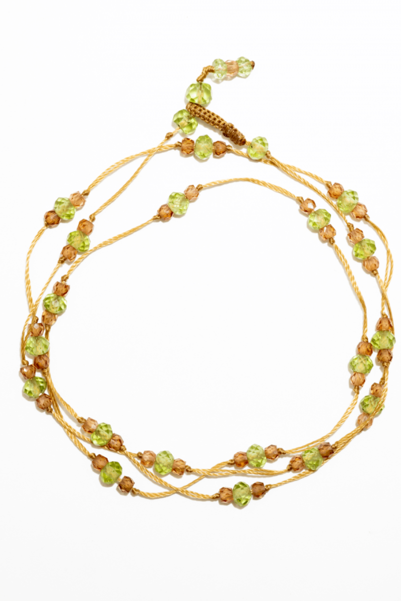 Sharing, Loopy DuoNecklace /  Bracelet- Peridot Champagne