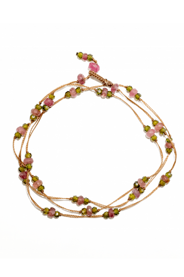 Sharing, Loopy Duo  Necklace / Bracelet-   Pink Tourmaline/Henne