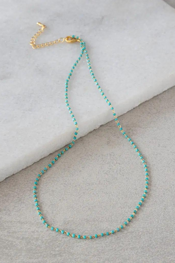 The Makery, Turquoise and Gold Chain Necklace