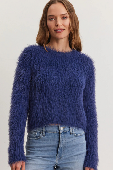 Velvet, Maylie DS Novelty Feather Yarn Sweater- Ink