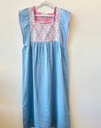 Nina Leuca, Jilly Dress- Light Blue with Pink Embroidery