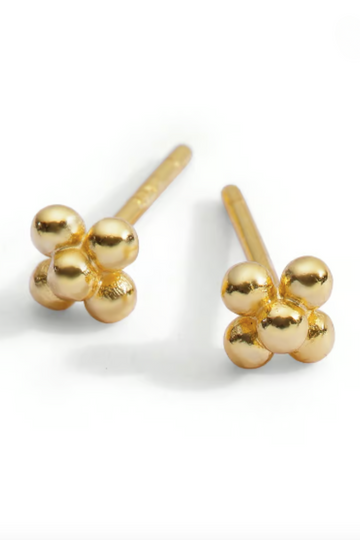 The Makery, Gold Five Dot Cluster Stud Earrings