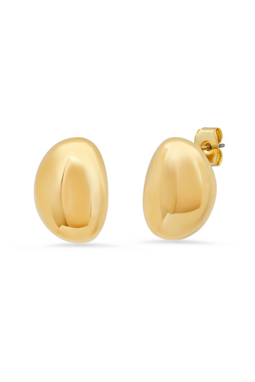 TAI, Hammered Gold Bean Earrings