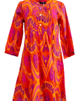 La Plage Maye Ikat Dress- Orange/Pink