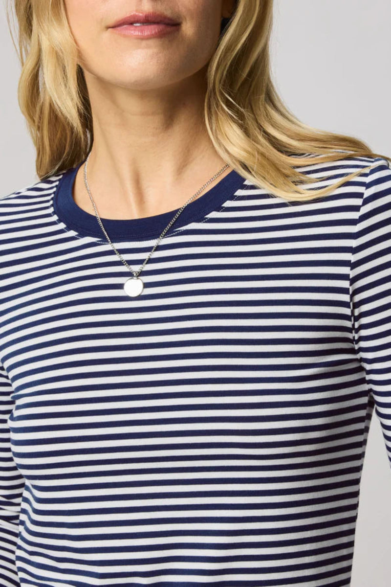 Splendid, Bamboo Long Sleeve Tee - Navy/White