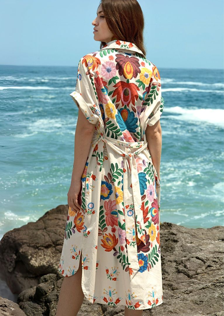 Zenara, Freya Printed Cotton Shirt Dress