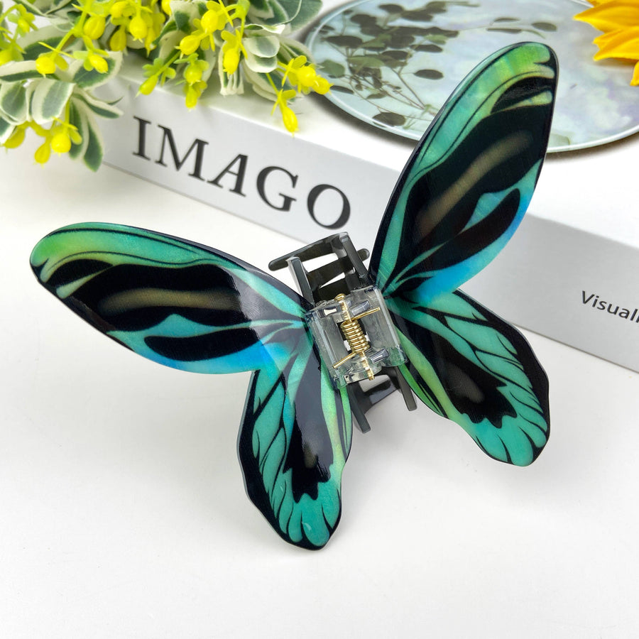 Hair Claw Clip, Colourful butterflies