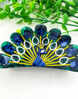 Spread-Wing Peacock Animal Acetate Hair Claw Clip