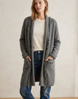 Cashmere Fringe Cardigan - Charcoal