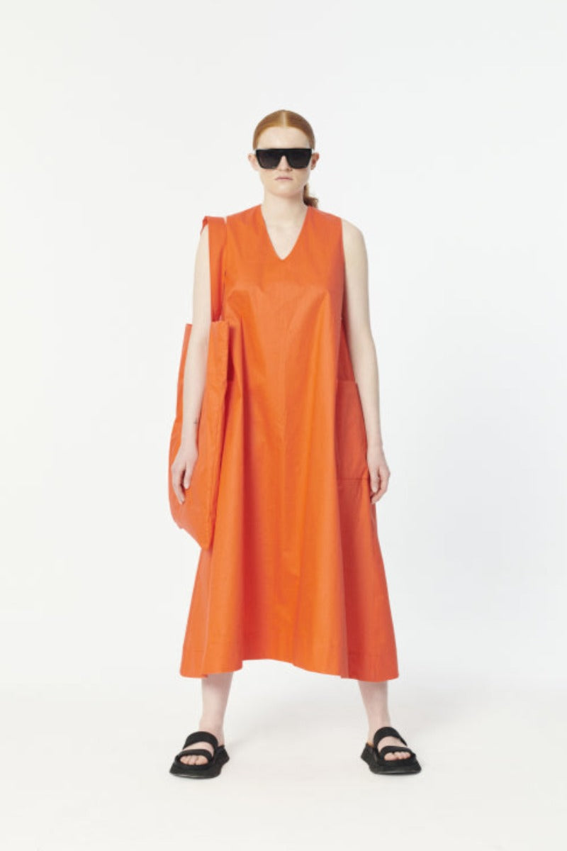 MUSE, Origami Apron Dress- Coral