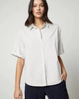 Velvet, Shannon Cotton Shirting S/S Button Up Top