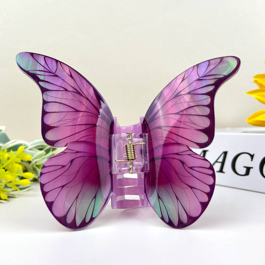 Hair Claw Clip, Colourful butterflies