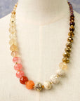 Linden Beaded Necklace-Pink Rutilated Quartz