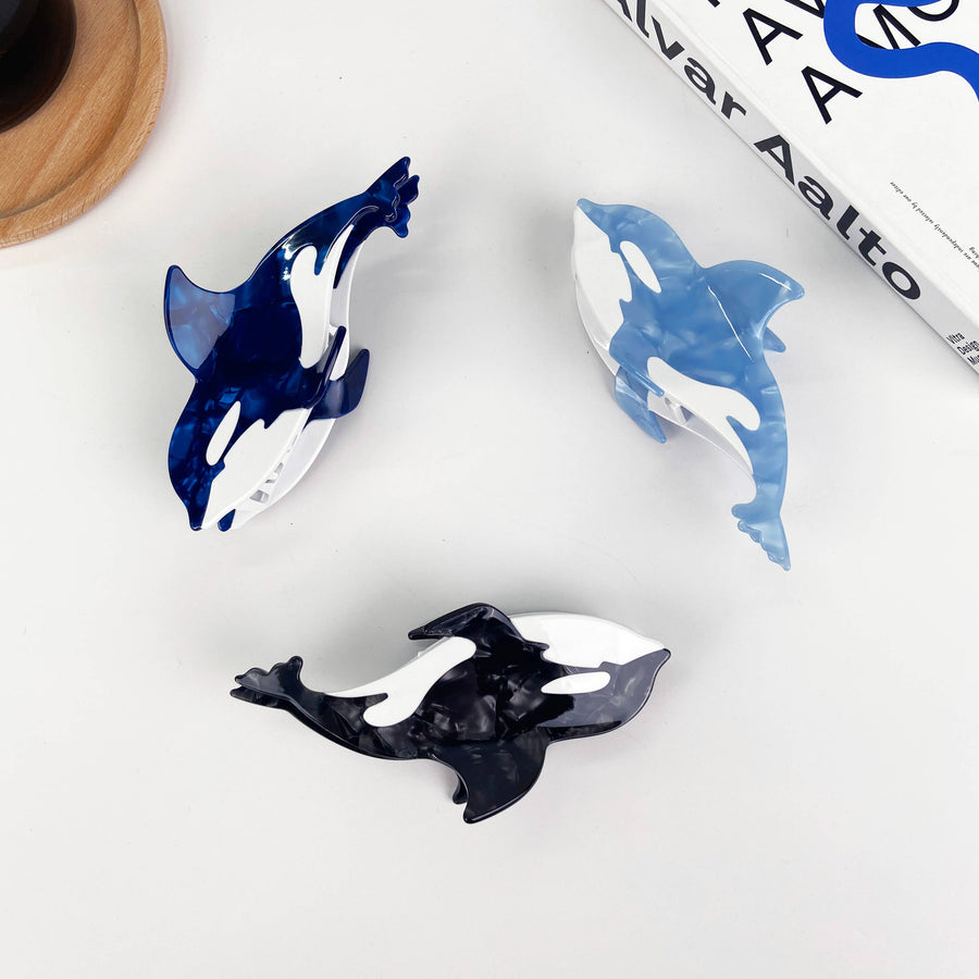 Hair Claw Clip, Orca Whale