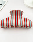 Colorful Vertical Stripe Print Curve Hair Claw Clips