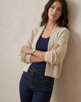 Not Shy, Nena Knit Cardigan- Ecru/Lurex