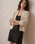 Not Shy, Nena Knit Cardigan- Ecru/Lurex