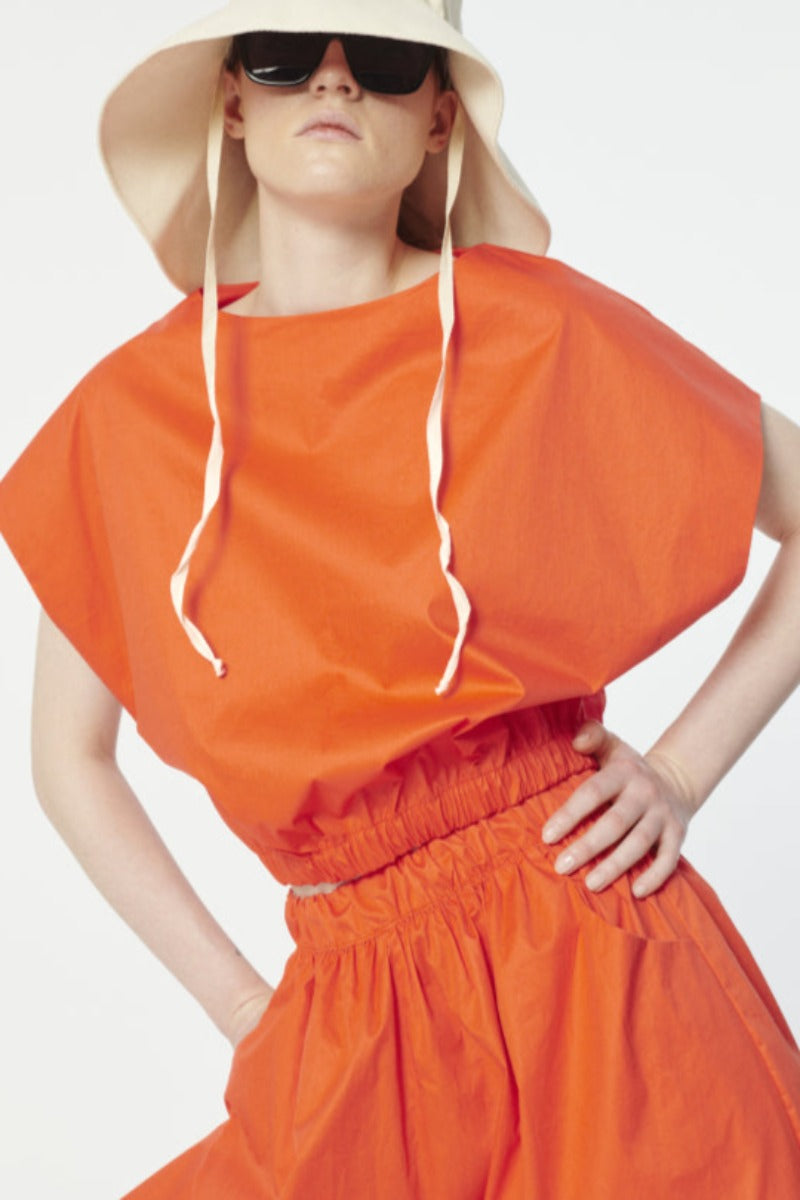 MUSE, Origami Crop Top - Coral