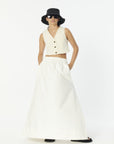 MUSE, Origami Maxi Skirt- White