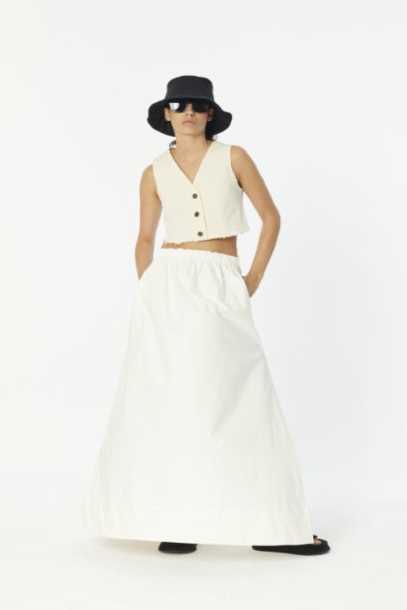 MUSE, Origami Maxi Skirt- White