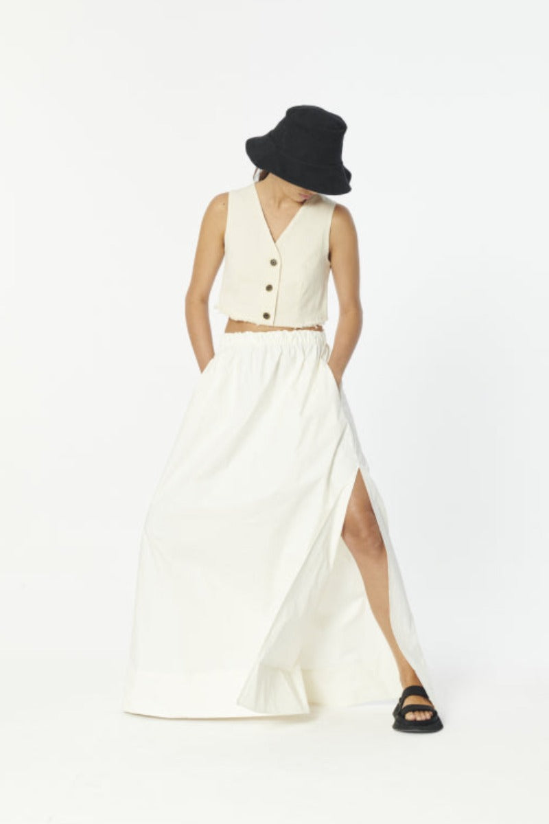 MUSE, Origami Maxi Skirt- White