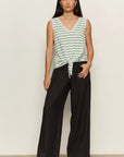 Sanctuary, Linen Marine Wide Leg Pant- Black