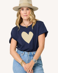 Kerri Rosenthal, Suke Imperfect Heart Tee-Indigo Blue